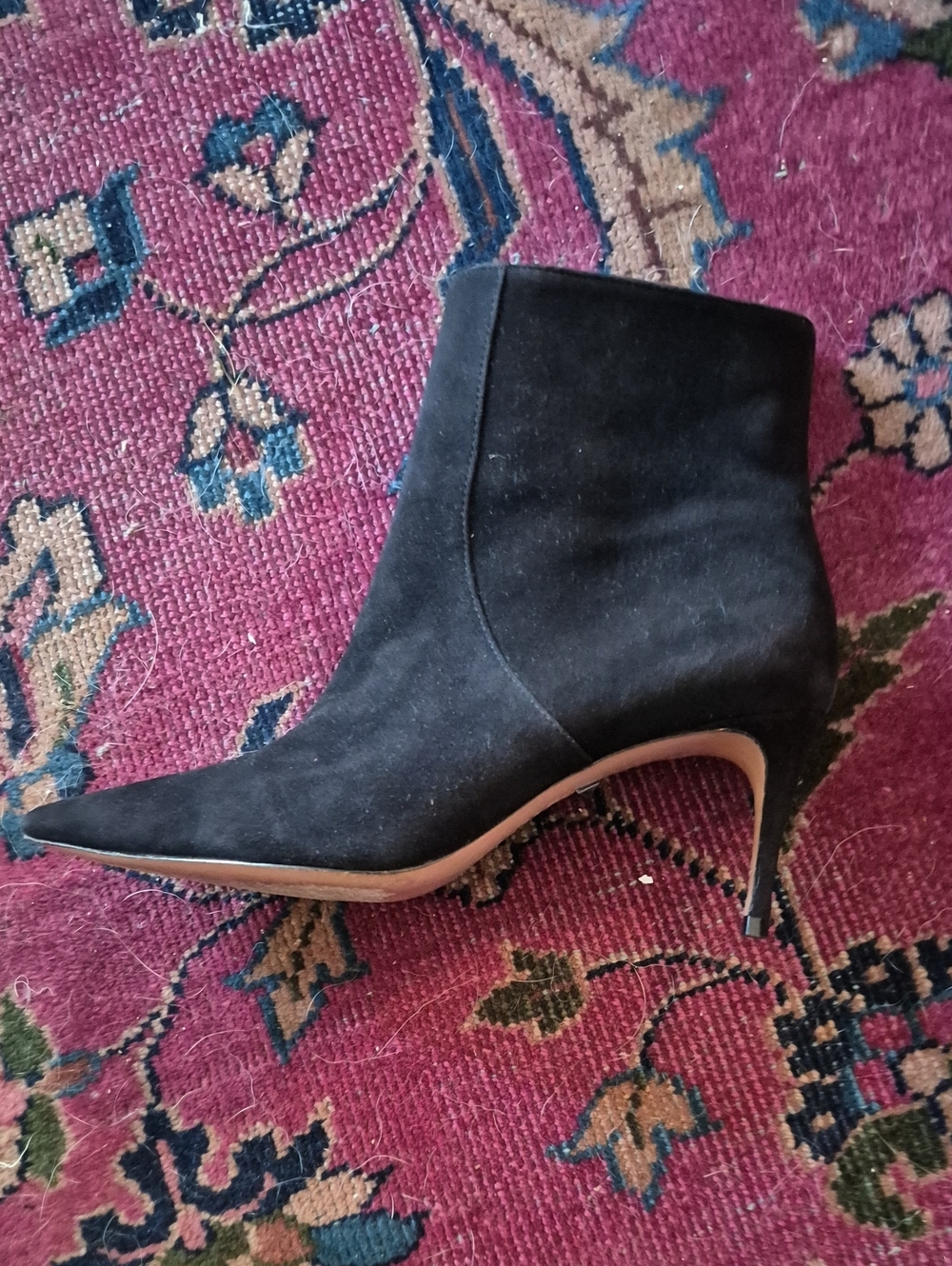 Schutz Leather Black Suede Bootie 7